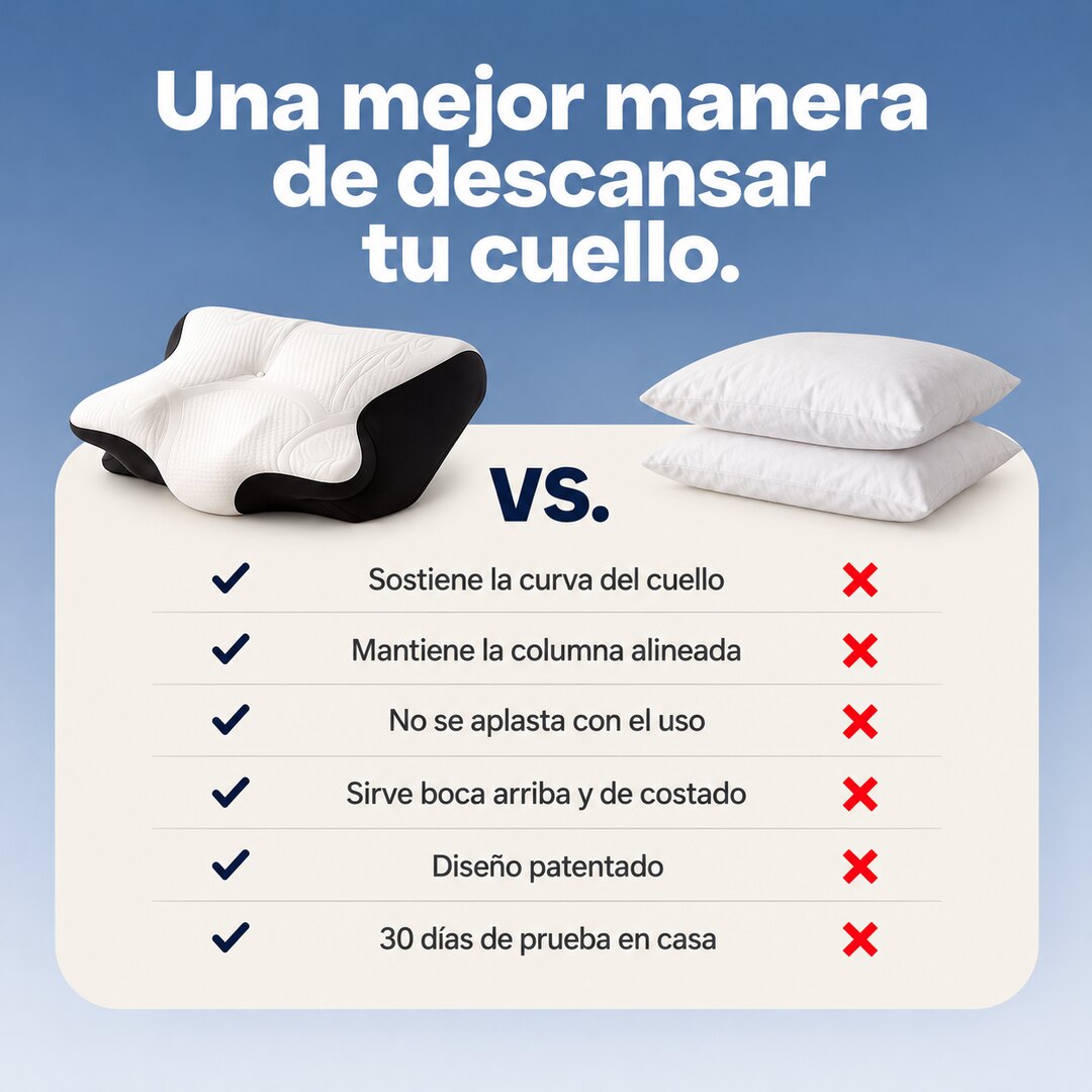 Almohada Cervical ErgoContour Pro | Alivio desde la Primera Noche